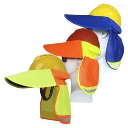 Berets Unisex Reflective Stripe Decor Work Hat Neck Protector Sunproof For Spring Summer Adult Outdoor Visor Cycling Men