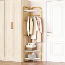 Corner coat rack bedroom floor light luxury belt wheel can be moved doorway hanger hanger against the wall