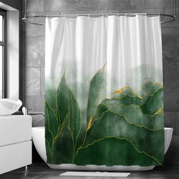 Shower Curtains Luxury Gold Marbling Shower Curtains Burgundy Gold Liquid Marble Veins Floral Shower Curtains Set for Bathroom Waterproof