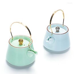 Dinnerware Sets Japanese Style Ceramic Teapot Portable Celadon Drinkware Creative Chinese Cha Elegant Tablewares Accessories 240ML