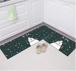 New Christmas Doormat 3D Printed Long Kitchen Mat Welcome Carpet Soft Flannel Bedroom Living Room AntiSlip Floor Mats 20230820A10