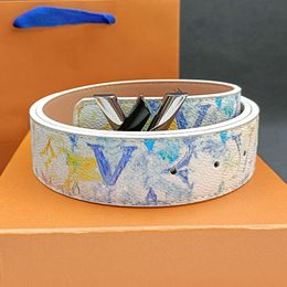 digner belt luxury belt digner belts for women mens belt standard length gold letters fine leather belt fashion classic Graffiti white
