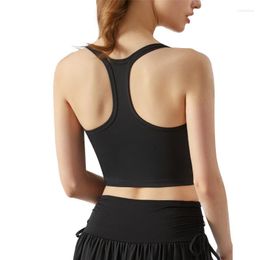 Yoga Outfit Antibom High Strength Sports Bra Breathable Integrated Chest Cushion Hanger Strap Racerback Tank Top Tight Underwear