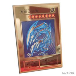 Card Games NEW YU GI OH Gold Metal Card Golden Forbidden Exodia Eye White Dragon Edition Collection Card Kids Toy Gift R230821