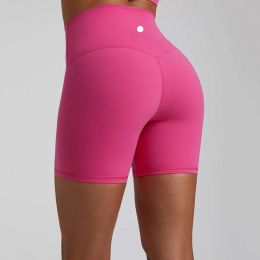 2023New Solid Color Luluwomen Soft Fiess Sport Short Gym Compression High Waist Yoga Short Legging Cycling Comprehensive Training Jog Original