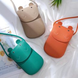 Evening Bags High Quality Cow Leather Mini Women's Shoulder Phone Bag Hippo Design Female Small Shopping Purse Fashion Ladies Card Pack