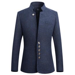 2019 New Chinese Tunic Suit Men's Stand Collar Suits High Quality Costume Slim Suit Mens Single-breasted jacket Plus Size 5XL220t