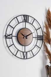 Wall Clocks Roman Legno Design Silent Mechanism Clock Home Office Living Room Decorative And Decoration