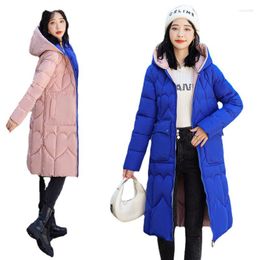 Women's Trench Coats Women Winter Coat Hooded Parker 2023 Double-Sided Wear Cotton Padded Jacket Long Female Thicke Warm Clothes 3XL