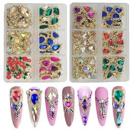 Nail Art Decorations 60pcs Nail Art Cherry Heart Nail Charms Jewellery Luxury Nail Part Gems Stones Nail Art Crystal Decoration Accessories 230821