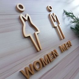 Garden Decorations Creative Acrylic Toilet Doorplate Men's And Women's Restroom Signs Bathroom House Number WC Mark 230818