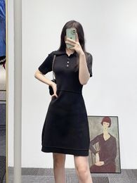 Sandro Women Collar A-line Dress Fit Short Sleeve Knit Mini Polo Dress