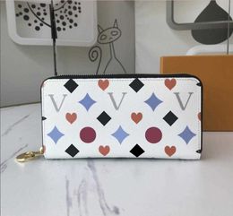 Fashion designer wallets luxury multicolor purse mens womens clutch bags embossed flower letter coin purses zipper card holder original box dust bag High quality
