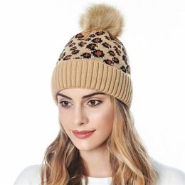 Beanie Skull Caps Warm Winter Beanie Knit Hat Ladies High Quality Ball Ski Wool Fur Knit1294R