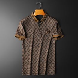 Men's Polos POLO Shirts Men Business Slim Short Sleeve Lapel Tshirt High Quality Male Brand Clothing Summer Vintage Casual Tops 230818