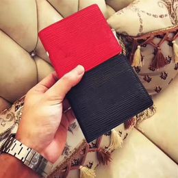 2022 famous designer brand red leather wallet men women short wallet fashion classic wallet and wallet box304j