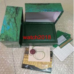 Top quality Luxury Mens Womens Wooden Green Watch Box Watch Boxes Wooden Papers Card Wallet Boxes&Cases Wristwatch317S