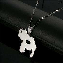 Pendant Necklaces Stainless Steel Venezuela Old Map Necklace Trendy Heart Jewellery