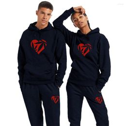 Men's Tracksuits And Women's Long Sleeves Print Couple Hoodie Pants 2 Piece Sports Suits Sportwear Clothing