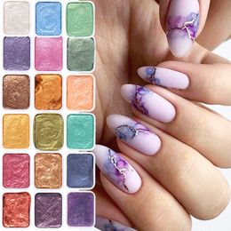 Nail Glitter Nail Art Pigment Glitter Set Solid Metallic Watercolor Paint Chrome Powder Gradient Marble Effect Shimmer Manicure Dust NT1915 230821