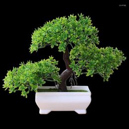 Decorative Flowers Artificial Plants Mini Bonsai Small Simulated Tree Potted Greenery Fake Office Table Ornament Home Garden Decor