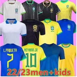 2022 2023 Brasil Vini Jr.Jersey de futebol 2019 2020 Brasil Casemiro 23 24 Seleção nacional G.Jesus Homens Homens Kit Kit Paqueta T.Silva Richarlis