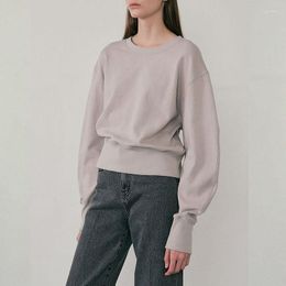 Women's Hoodies 2023 Early Autumn Cropped Sweatshirt Ladies Long Sleeve Casual Loose Fleece Sweat-shirt Female Korean Pullover Tops