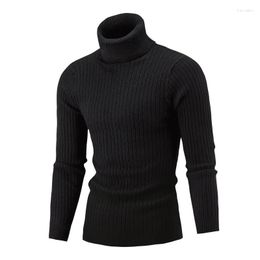 Men's Sweaters Autumn Winter Turtleneck Sweater Solid Slim Fit Long Sleeve Knitting Pullovers Man Christmas Jumper Rollneck Tops A50