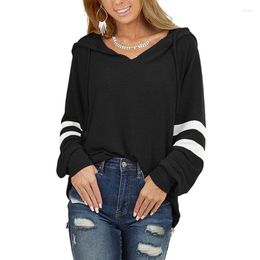 Women's Hoodies Casual Loose Drawstring For Women Pullover Fall Long Sleeve V Neck Shirts Tops Sweatshirts Streetwear