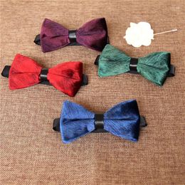 Bow Ties 10Pcs/Lot Velvet Red Self Tie Grey For Men Blue Bowtie Men's Wedding Green Rhinestone Groom Bowties Black B007