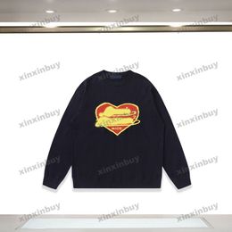 xinxinbuy Men women designer Sweatshirt Love Letter Jacquard sweater green Grey blue black white S-2XL