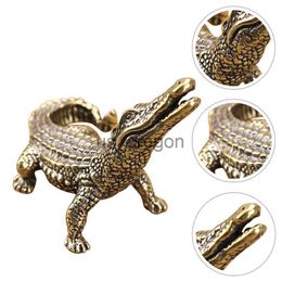 Other Home Decor Crocodile Ornament Animal Model Toy Decoration Water Table Toys Simulation Brass Figurine Home x0821