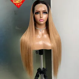 180% Density Peruvian Indian Brazilian thick hair 1b 27 100% Raw Virgin Remy Human Hair Silky Straight 13x4 Transparent Lace Frontal Wig