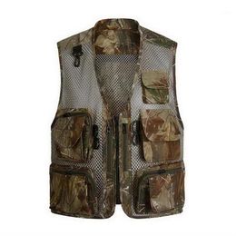 NIBESSER Men Camo Vest Camouflage Mesh Multi Pockets Chaleco Hombre Fish Hunt Shooting Waistcoat Sleeveless Tank Top Plus Size1260a