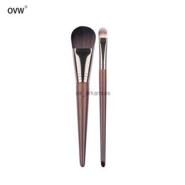 Makeup Brushes OVW 2pcs Makeup Brush Set Cosmetic Synthetic Hair Wood Handle Foundation Brush Concealer Beauty Tools HKD230821