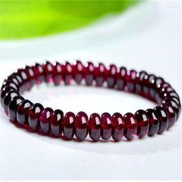 Strand Genuine Natural Wine Red Garnet Crystal Quartz Marquise Beads Stretch Charm Bracelet 6mm 7mm 8mm High Quality Stone