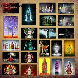 Vintage Wine Metal Tin Signs Cocktail Iron Painting Bar Club Cafe Home Decor Man Cave Wall Art Poster Famous Wine Metal Painting Custom Sticker Decoration 30X20CM w01