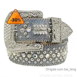 Fashion 2023 Belts for women mens designer BB simon belt Shiny Rhinestones Multicolor b1a1az