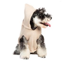 Dog Apparel Solid Color Pet Hooded Sweatshirt Warm Cat Clothes Wool Coat Puppy Autumn And Winter Clothing For Chihuahua
