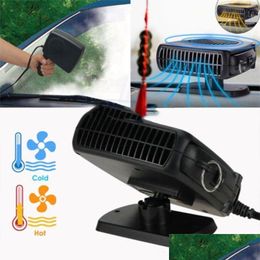 Car Heating Fans High Quality 2In1 150W Cooling Heater Fan Defroster Demister 12V Dryer Winshield Drop Delivery Mobiles Motorcycle Dhywh