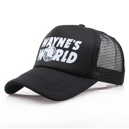 Whole Black Waynes World Baseball Caps Unisex Hip Hop Hat Sunhat Wayne's World Hat Costume Embroidered Mesh Hats Trucker 237L