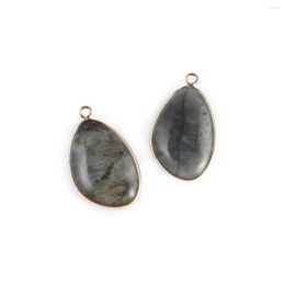 Pendant Necklaces Natural Stone Pendants Gold Plated Flash Labradorite High Quality Exquisite Designs For Jewellery Making Diy Women Necklace