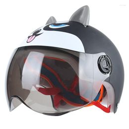 Motorcycle Helmets Child Helmet Electric Scooter Seasons Summer Style Breathable Ears Cute 52-58CM Children's Half Moto Accessorie