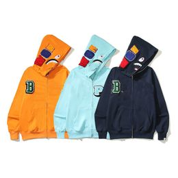 Designer Men Shark Hoodies Felpa con cerniera Giacca Calda collaborazione con cappuccio di felpa con cappuccio S con cappuccio con cappuccio maglietta a maniche lunghe