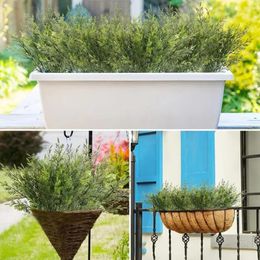 Decorative Flowers Landscaping Artificial Plants Realistic Reusable Branches Uv Resistant Faux White Pine Green For Home