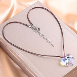 Colares pendentes Cristal de cristal natural em forma de colar de colar de princesa castelo coragem de pescoço de jóias de joalheria de joalheria