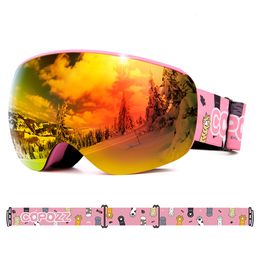 Ski Goggles Copozz Professional Children Anti fog Frameless Eyewear Windproof Sports Equipment Winter for kids 230821