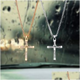 Interior Decorations Car Decoration Christian Cross S Rearview Mirror Hanging Ornaments Car-Styling High Quality Accessories Drop De Dh51K