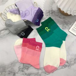 Socks Designer 2023 Summer New womens Hosiery Colored Colorful Soft Adhesive Letter Fashion Sweet Versatile Mid tube sock F8ER