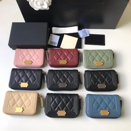 10A super original Quality Womens Wallet Mini Real Leather Caviar Card Holder Black Quilted Coin Purse Lady Credit Card Wallets Lu279L